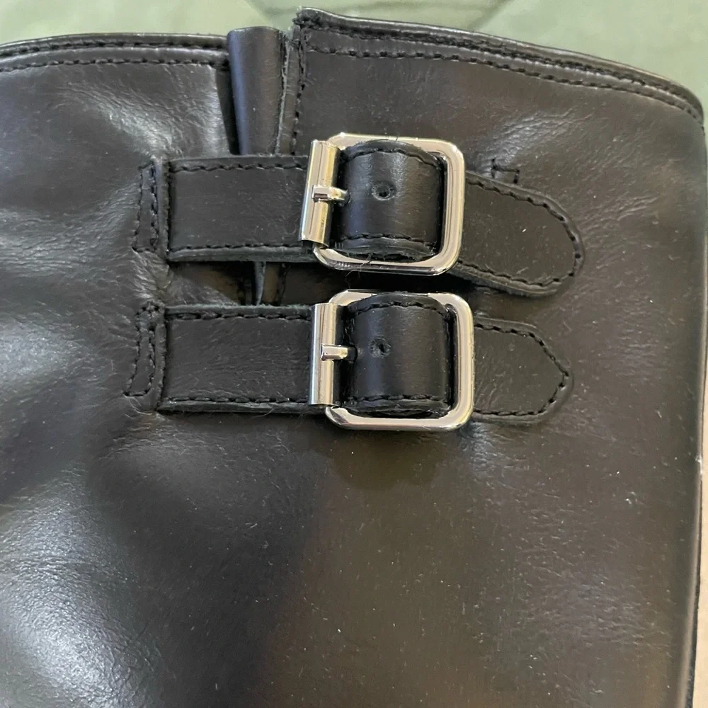 Dolce Vita Black Heeled Boots with Buckle Detail - Picture 3 of 9
